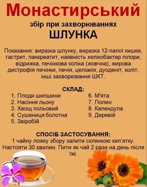 Монастирський збір/чай при захворюваннях шлунка, 140 грам 1197190183 фото