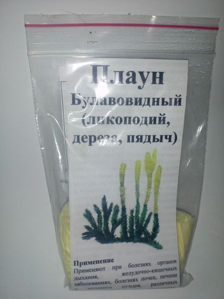 Плаун булавовидний (лікоподій, дереза, пядич), спори/пилок, 50 грам. 1232614991 фото