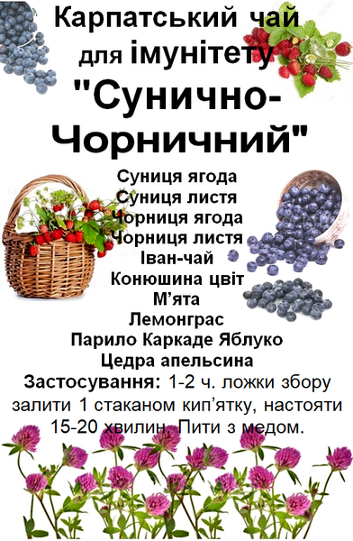 Ягідно-трав'яний збір/чай "Карпатський сунично-чорничний", 130 грам 1209000417 фото